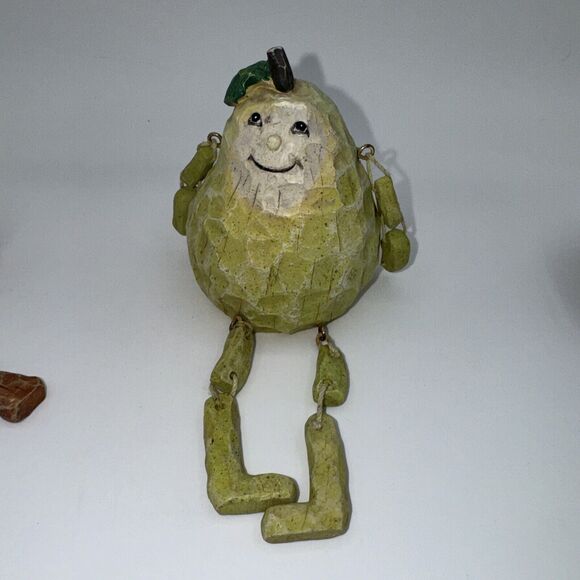 Vintage 80s Anthropomorphic Shelf Sitter Fruit Figures Orange Pear Carmel Apple* - Picture 5 of 10